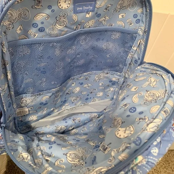 NWT Cinderella Vera Bradley disney campus backpack blue paisley friends mice - Picture 2 of 4